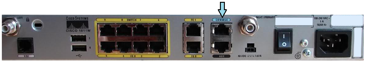 Cisco 1811W Router - Console Port