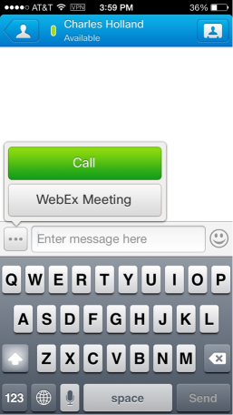 Placing a Call or Initiating a WebEx Meeting